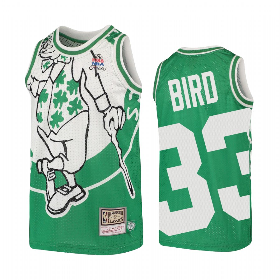 Larry Bird Boston Celtics Big Face Youth Jersey - Green