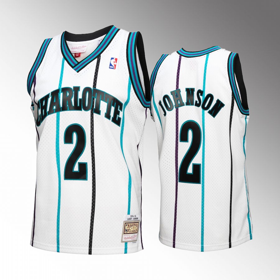 Larry Johnson #2 Charlotte Hornets Reload 3.0 White 1994-95 Hardwood Classics Jersey