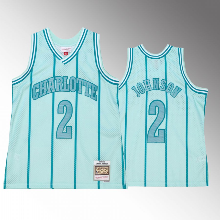 Larry Johnson #2 Charlotte Hornets Space Knit Teal 1992-93 HWC Jersey