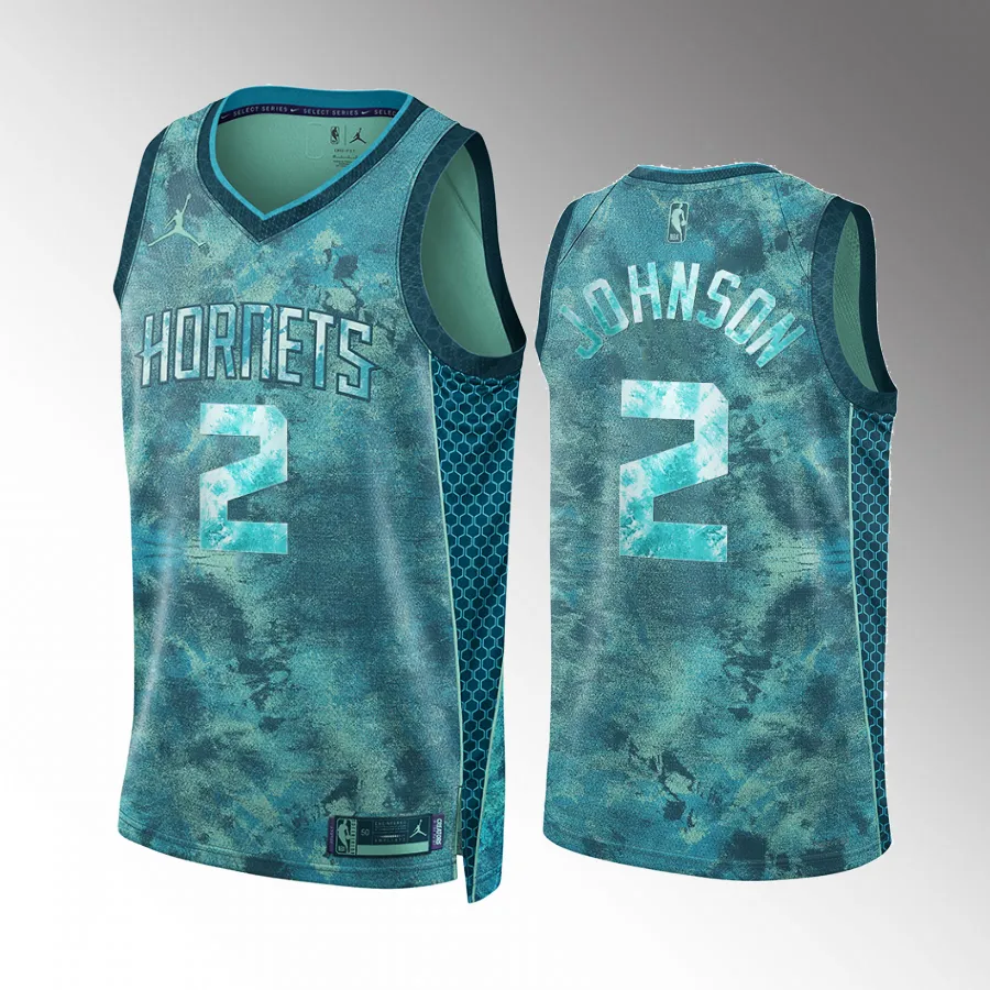 Larry Johnson 2023 Select Series Charlotte Hornets #2 Teal Jersey Camo
