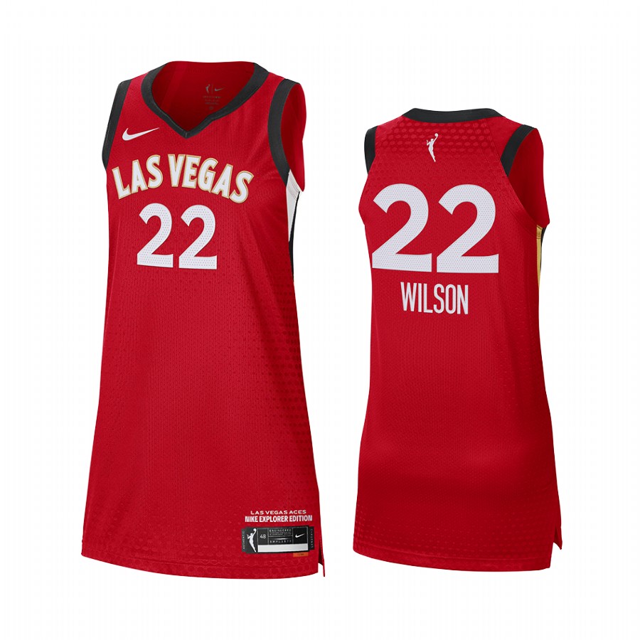 Las Vegas Aces A'ja Wilson 2021 Explorer Edition #22 Jersey Women Red WNBA 25th