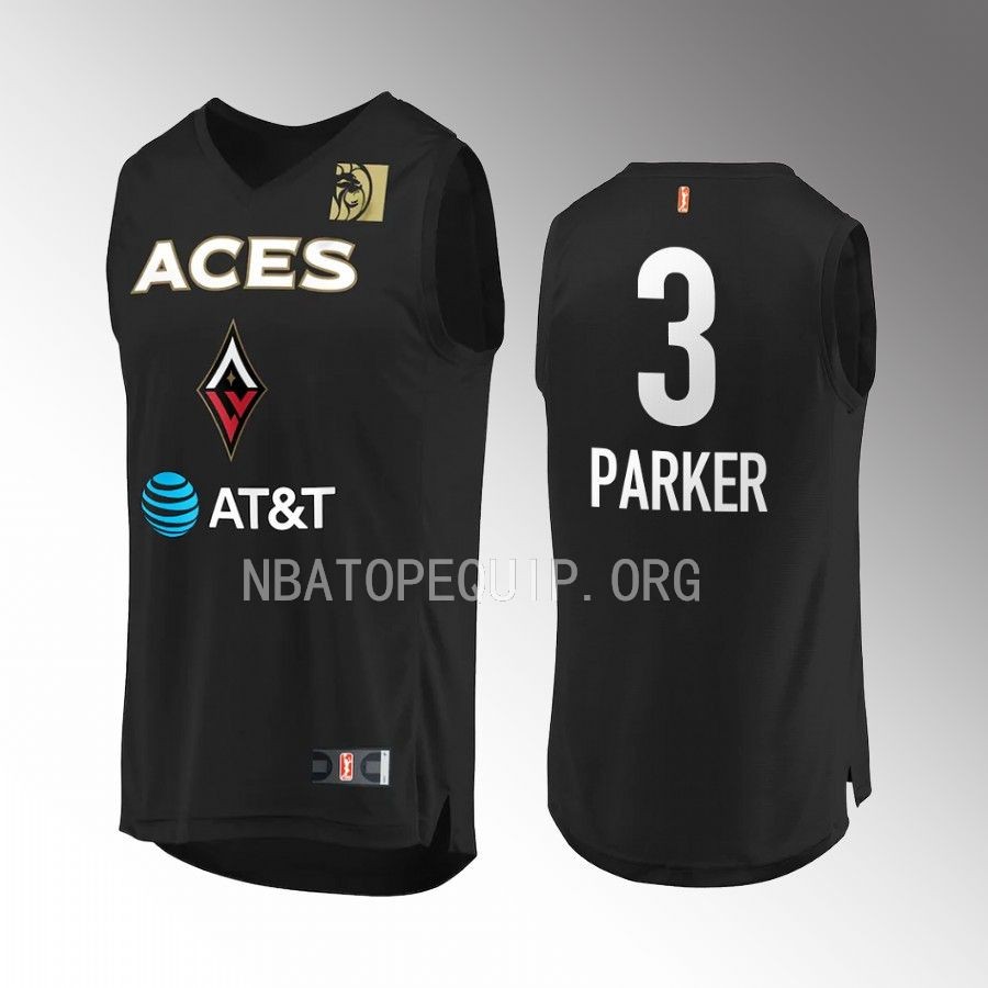 Las Vegas Aces Candace Parker Black #3 2x WNBA Champions Men  Jersey