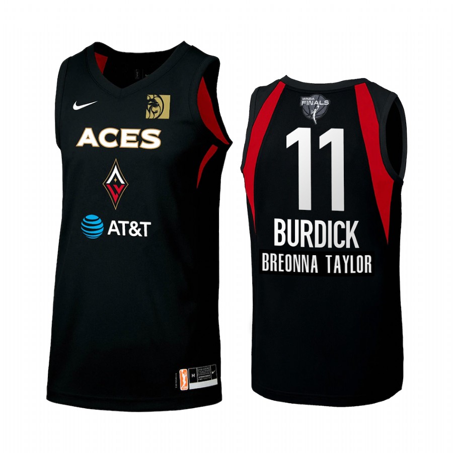 Las Vegas Aces Cierra Burdick 2020 WNBA Finals Bound Breonna Taylor Patch Women Black #11 Jersey