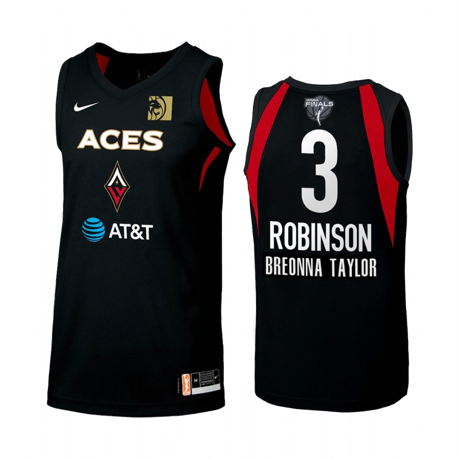 Las Vegas Aces Danielle Robinson 2020 WNBA Finals Bound Breonna Taylor Patch Women Black #3 Jersey