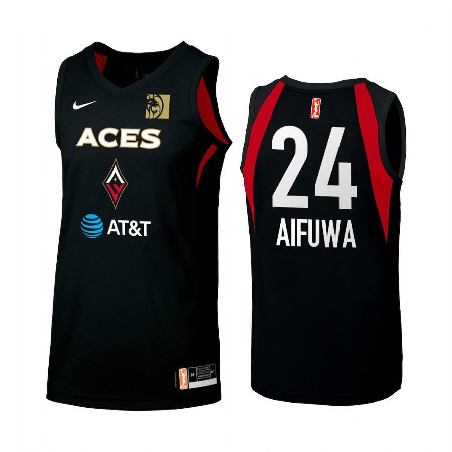 Las Vegas Aces Faustine Aifuwa 2022 WNBA Draft Black #24 Women Round 3 Jersey