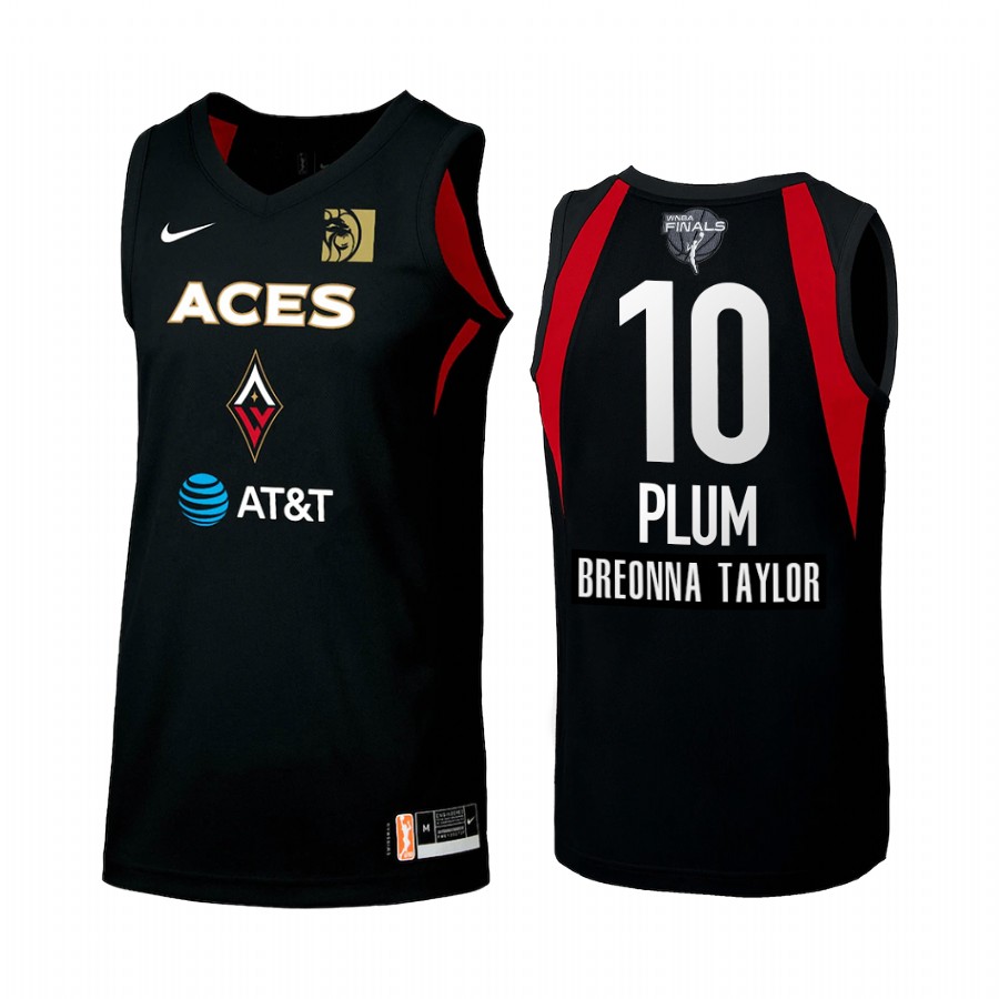 Las Vegas Aces Kelsey Plum 2020 WNBA Finals Bound Breonna Taylor Patch Women Black #10 Jersey