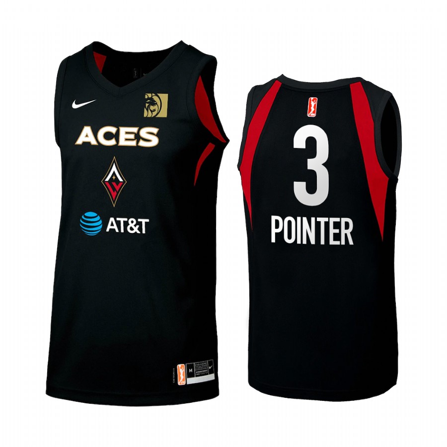 Las Vegas Aces Khayla Pointer 2022 WNBA Draft Black #3 Women Round 2 Jersey