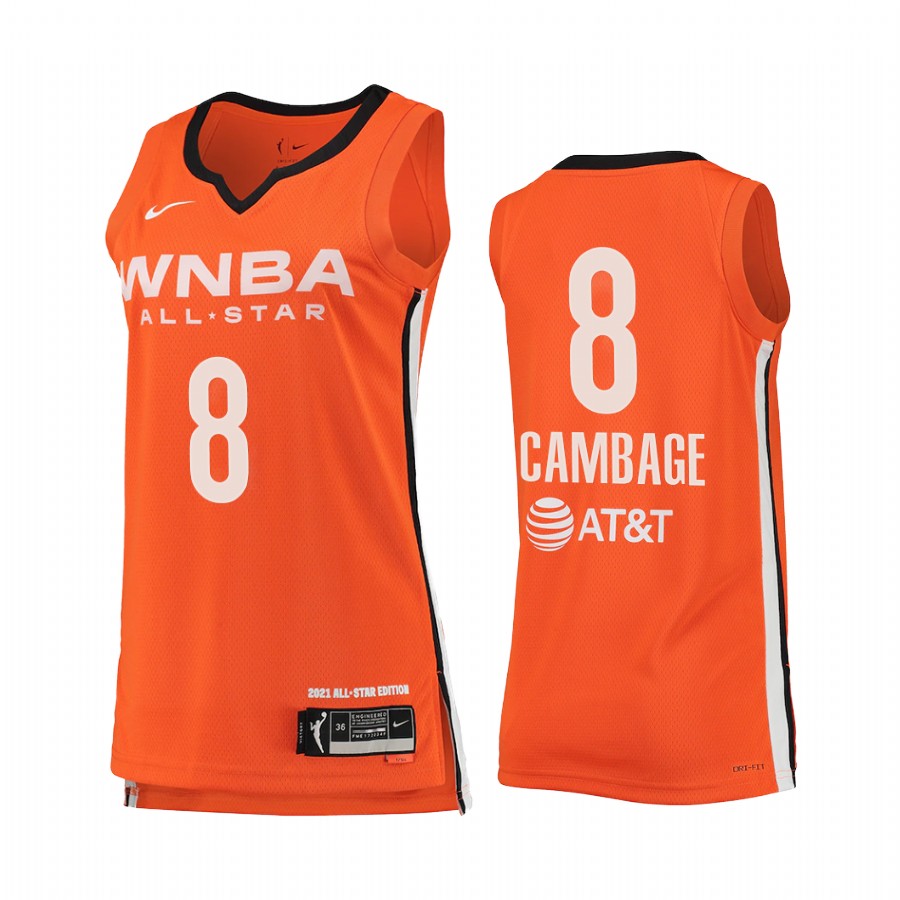 Las Vegas Aces Liz Cambage 2021 WNBA All-Star Victory Women Orange #8 Jersey