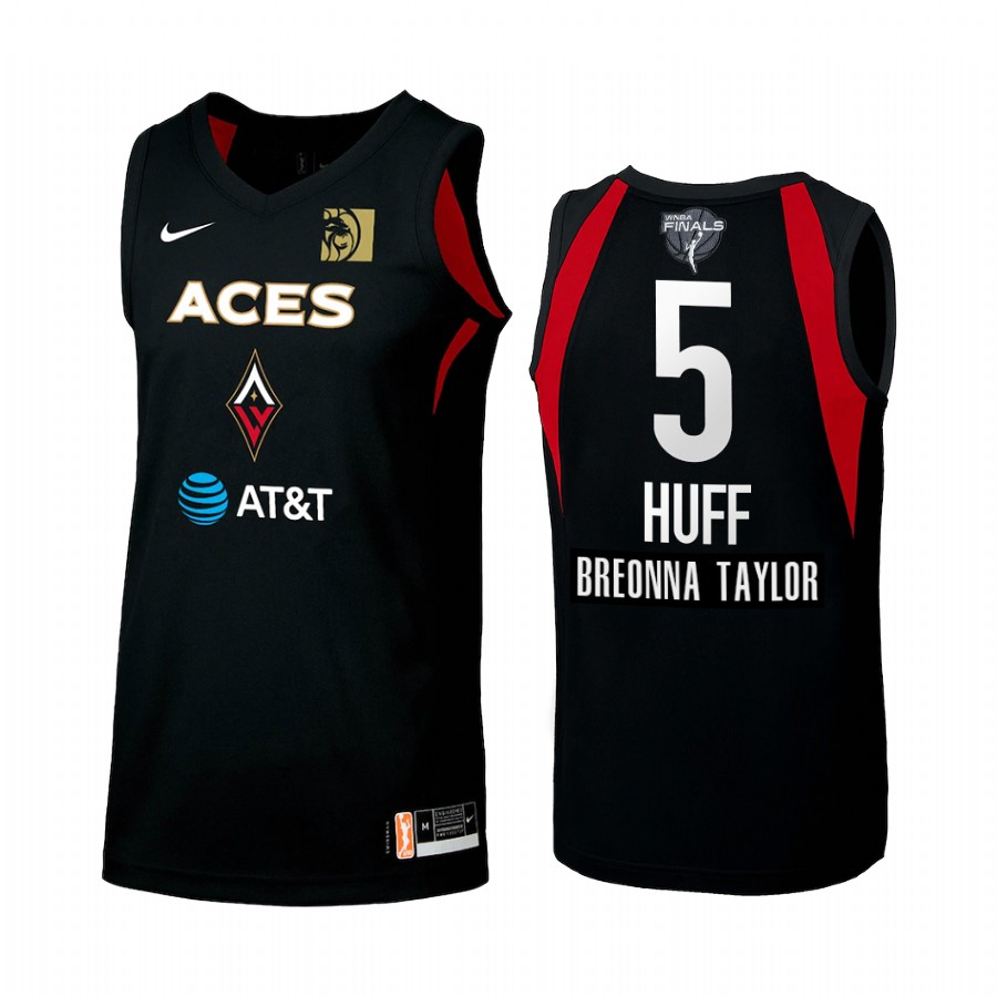Las Vegas Aces Megan Huff 2020 WNBA Finals Bound Breonna Taylor Patch Women Black #5 Jersey