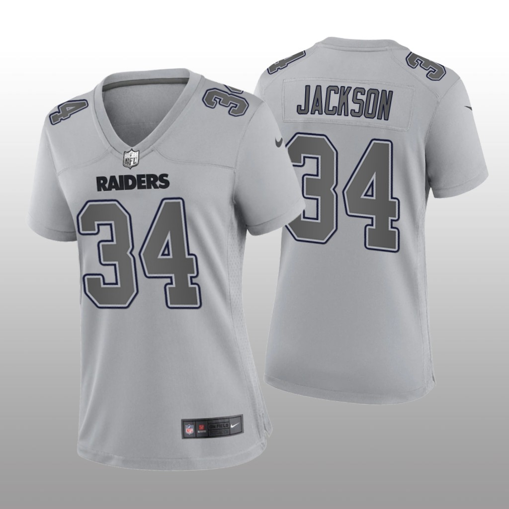 Las Vegas Raiders Bo Jackson Gray Jersey Atmosphere Fashion Game - Women's