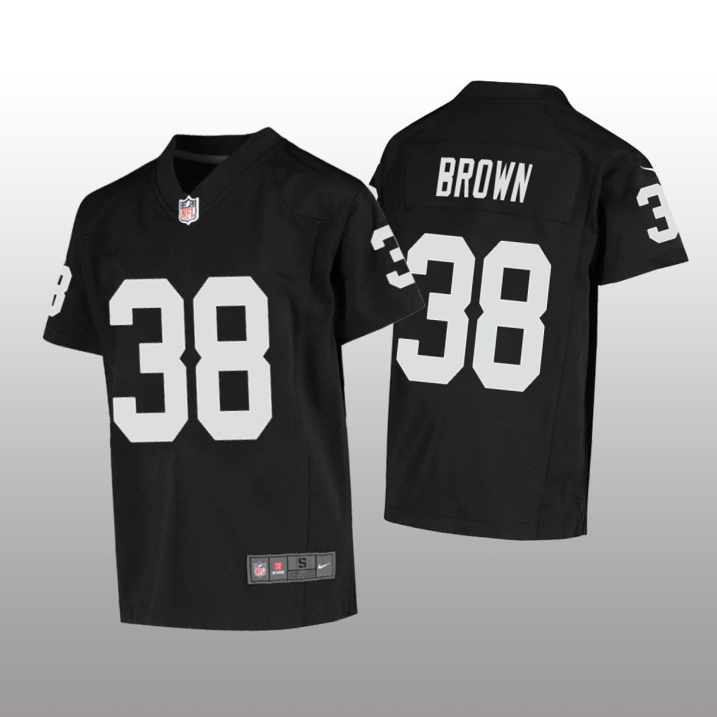 Las Vegas Raiders Brittain Brown Black Jersey Game - Youth