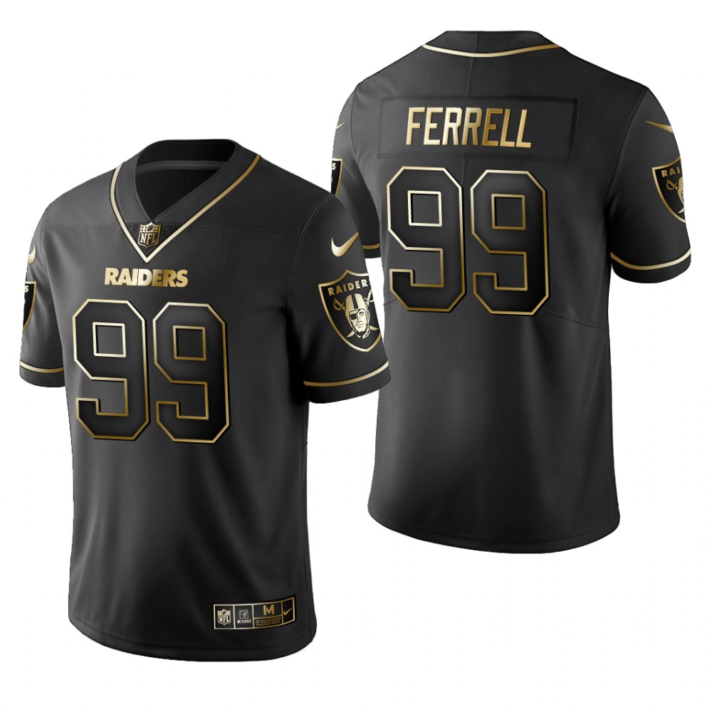 Las Vegas Raiders Clelin Ferrell Black Jersey Golden Edition Men's