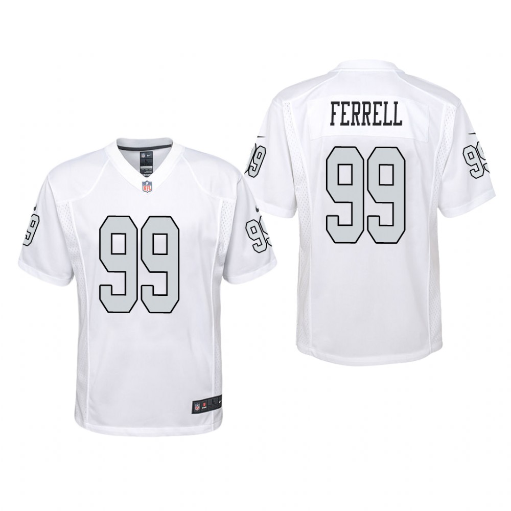 Las Vegas Raiders Clelin Ferrell White Jersey Color Rush Game - Youth