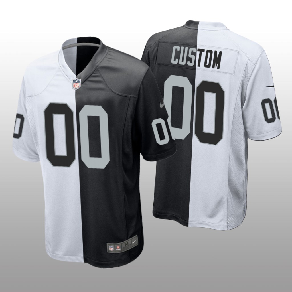 Las Vegas Raiders Custom Black White Two Tone Jersey Split - Men's