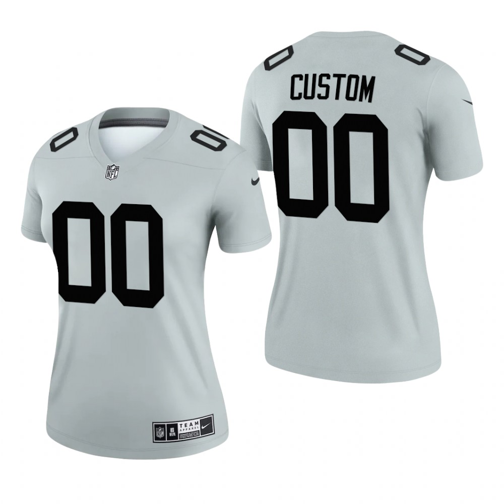 Las Vegas Raiders Custom Silver Jersey Inverted Legend - Women's