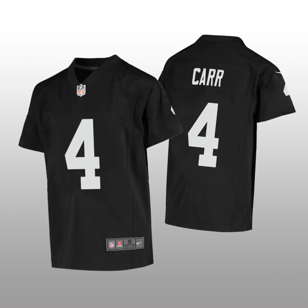 Las Vegas Raiders Derek Carr Black Jersey Game - Youth