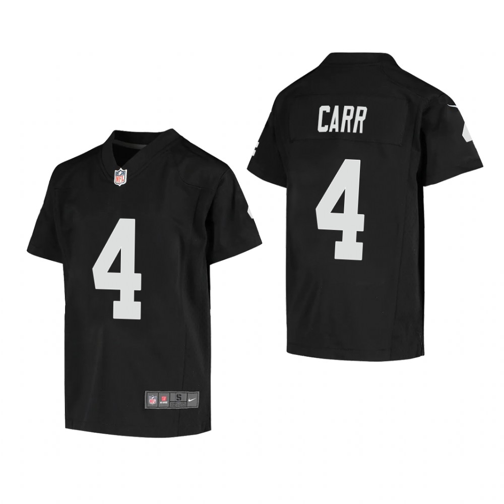 Las Vegas Raiders Derek Carr Black Jersey Game - Youth