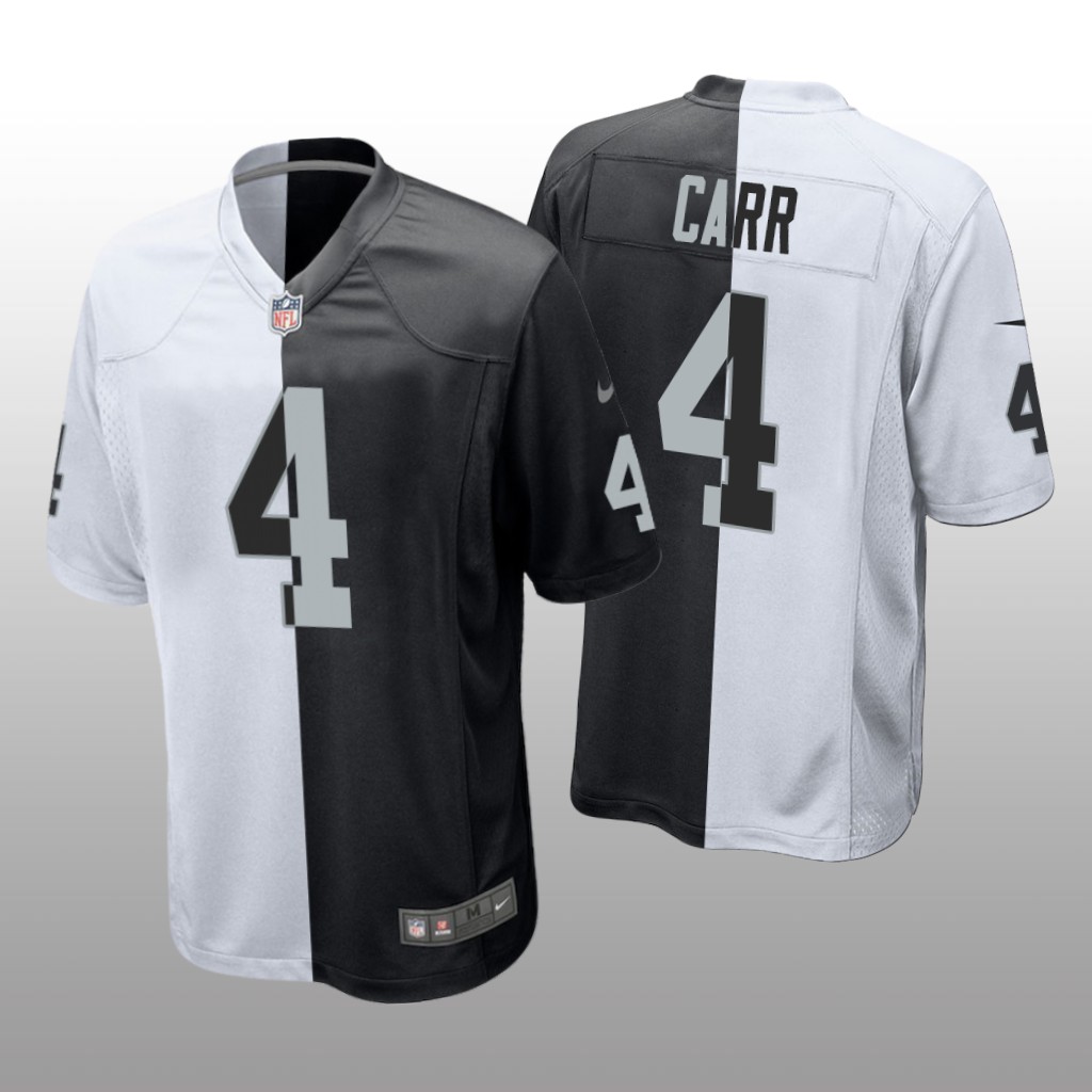 Las Vegas Raiders Derek Carr Black White Two Tone Jersey Split - Men's