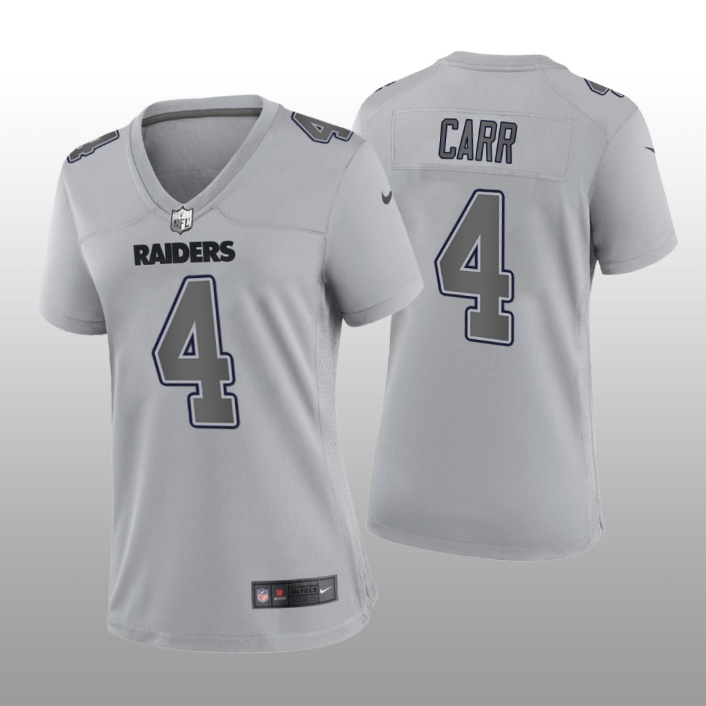 Las Vegas Raiders Derek Carr Gray Jersey Atmosphere Fashion Game - Women's