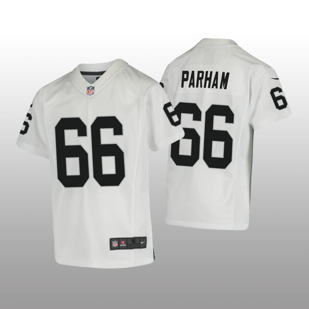 Las Vegas Raiders Dylan Parham White Jersey Game - Youth