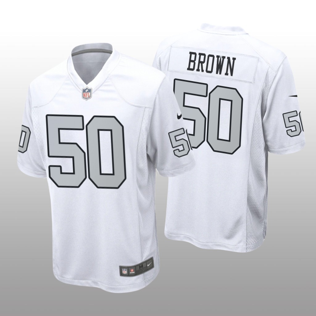Las Vegas Raiders Jayon Brown White Jersey Alternate Game - Men's