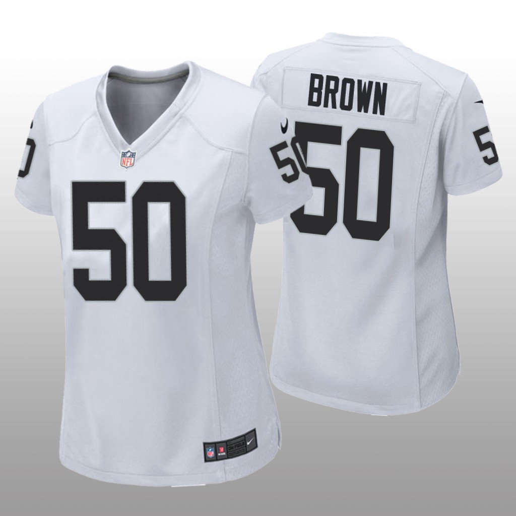 Las Vegas Raiders Jayon Brown White Jersey Game - Women's