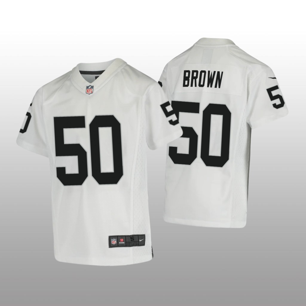 Las Vegas Raiders Jayon Brown White Jersey Game - Youth