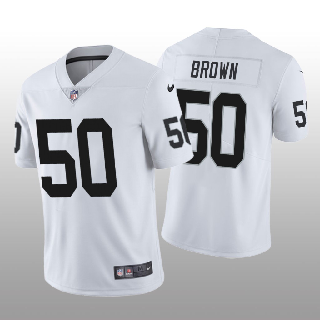 Las Vegas Raiders Jayon Brown White Jersey Vapor Limited - Men's