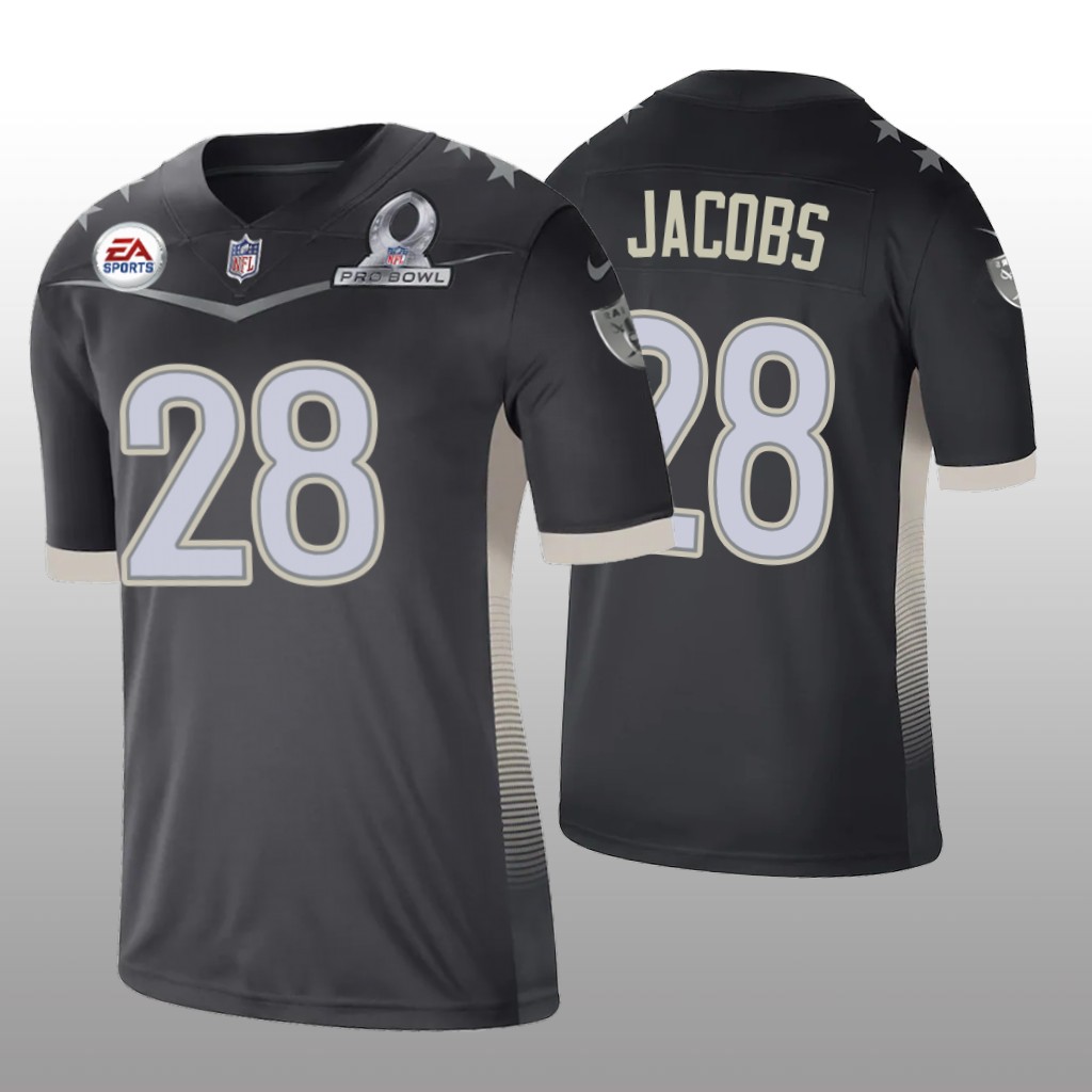 Las Vegas Raiders Josh Jacobs Anthracite Jersey 2021 AFC Pro Bowl Game - Men's