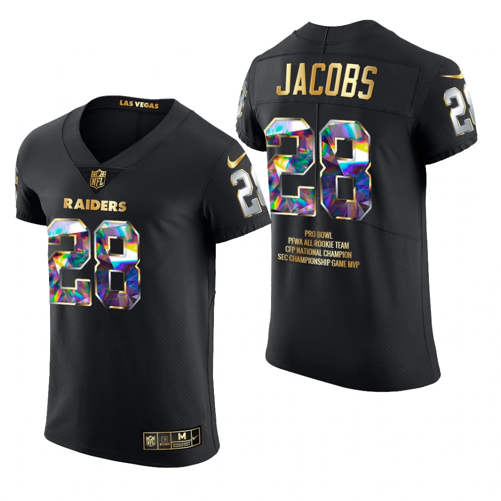 Las Vegas Raiders Josh Jacobs Black Jersey Career Highlights Men's