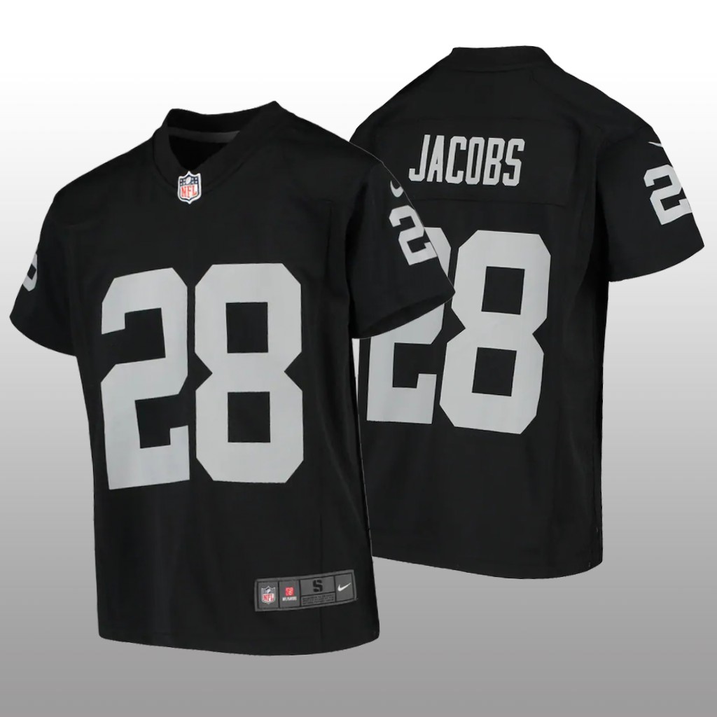 Las Vegas Raiders Josh Jacobs Black Jersey Game - Youth