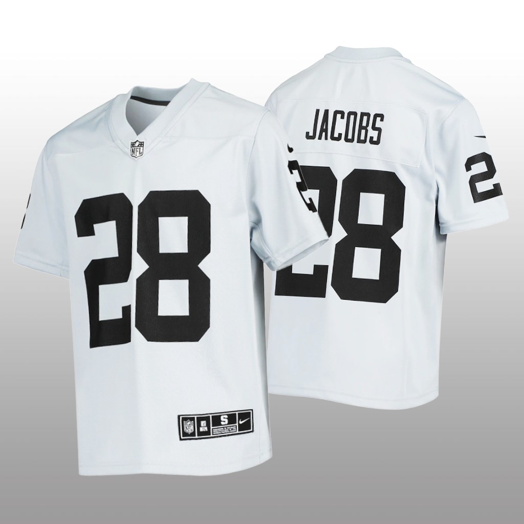 Las Vegas Raiders Josh Jacobs Silver Jersey Inverted Game - Youth
