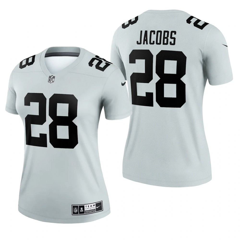 Las Vegas Raiders Josh Jacobs Silver Jersey Inverted Legend - Women's