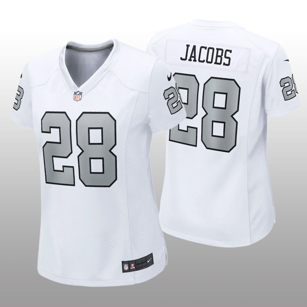 Las Vegas Raiders Josh Jacobs White Jersey Game - Women's