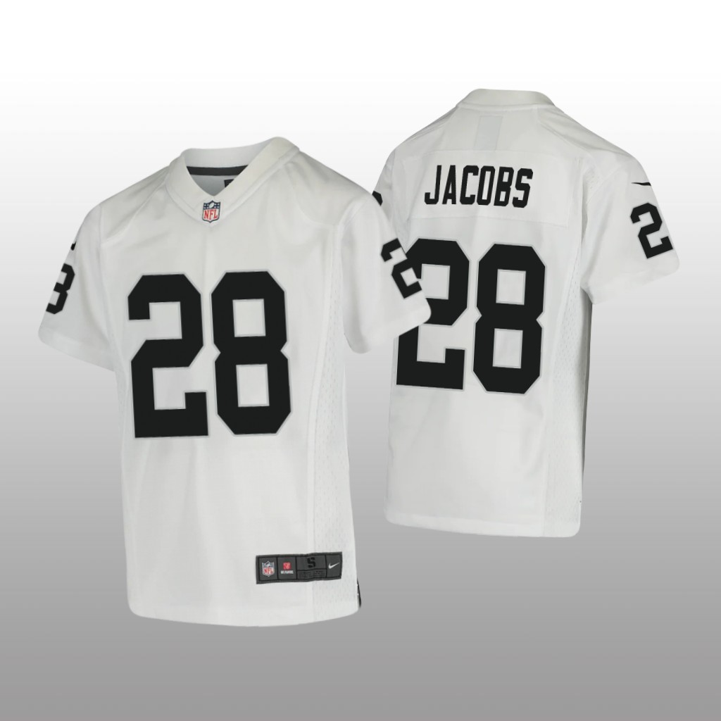 Las Vegas Raiders Josh Jacobs White Jersey Game - Youth