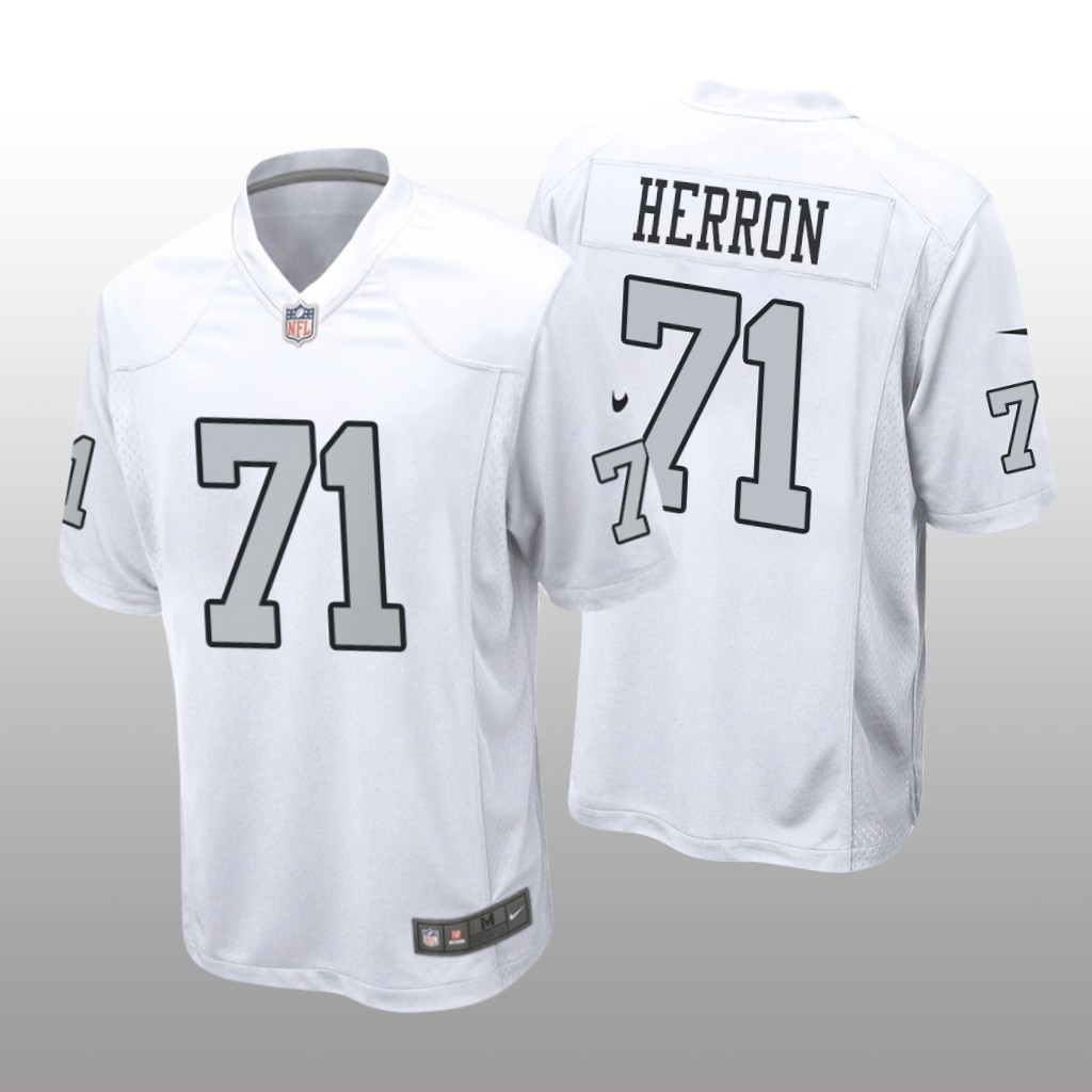 Las Vegas Raiders Justin Herron White Jersey Alternate Game - Men's