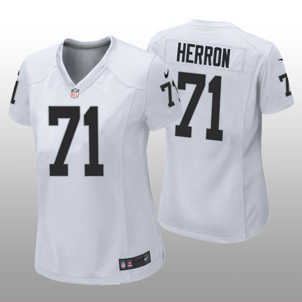 Las Vegas Raiders Justin Herron White Jersey Game - Women's