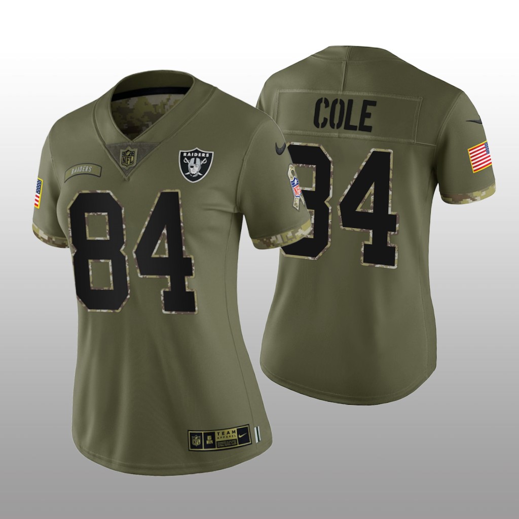 Las Vegas Raiders Keelan Cole Olive Limited Jersey 2022 Salute To Service - Women's