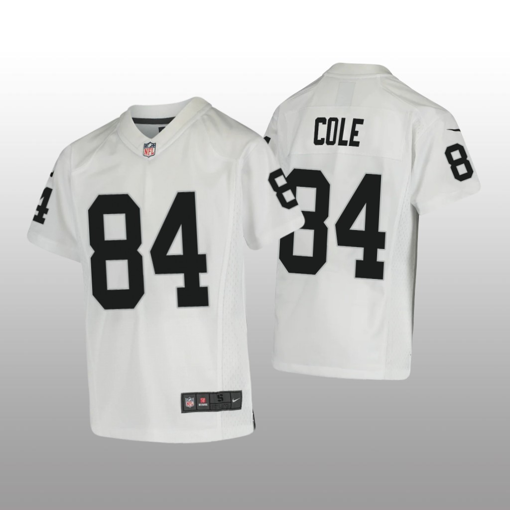 Las Vegas Raiders Keelan Cole White Jersey Game - Youth
