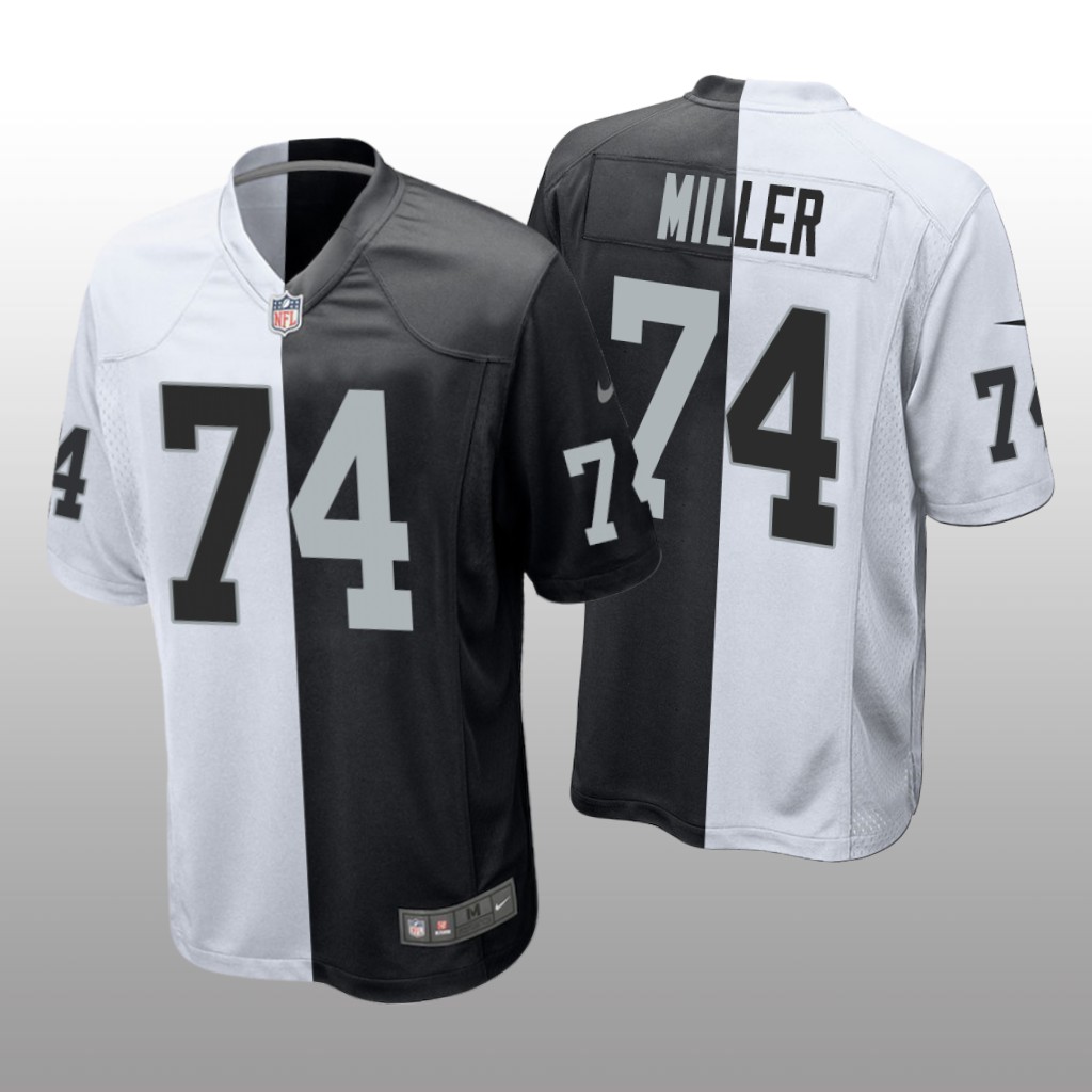 Las Vegas Raiders Kolton Miller Black White Two Tone Jersey Split - Men's