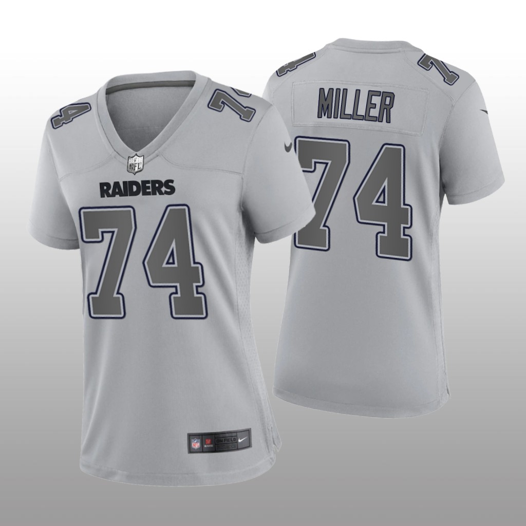 Las Vegas Raiders Kolton Miller Gray Jersey Atmosphere Fashion Game - Women's