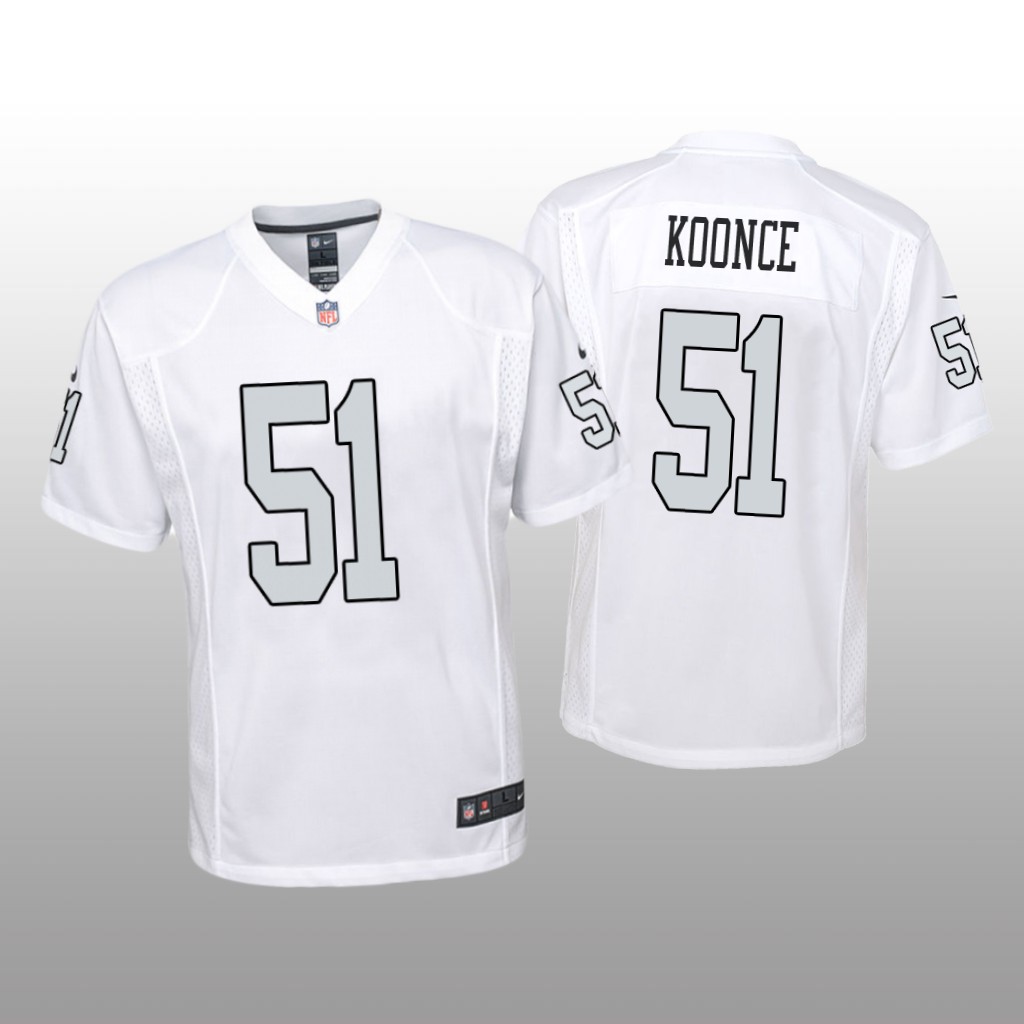 Las Vegas Raiders Malcolm Koonce White Jersey Color Rush Game - Youth