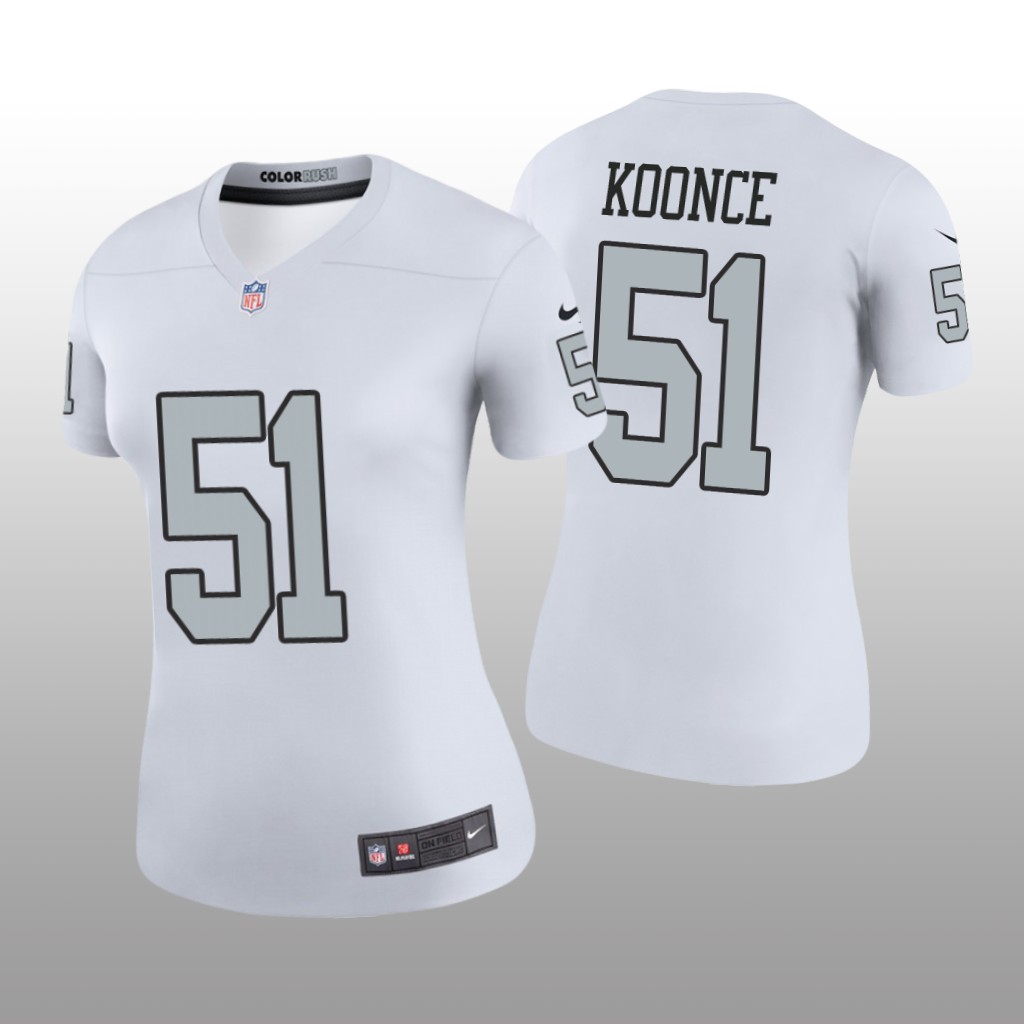 Las Vegas Raiders Malcolm Koonce White Jersey Color Rush Legend - Women's