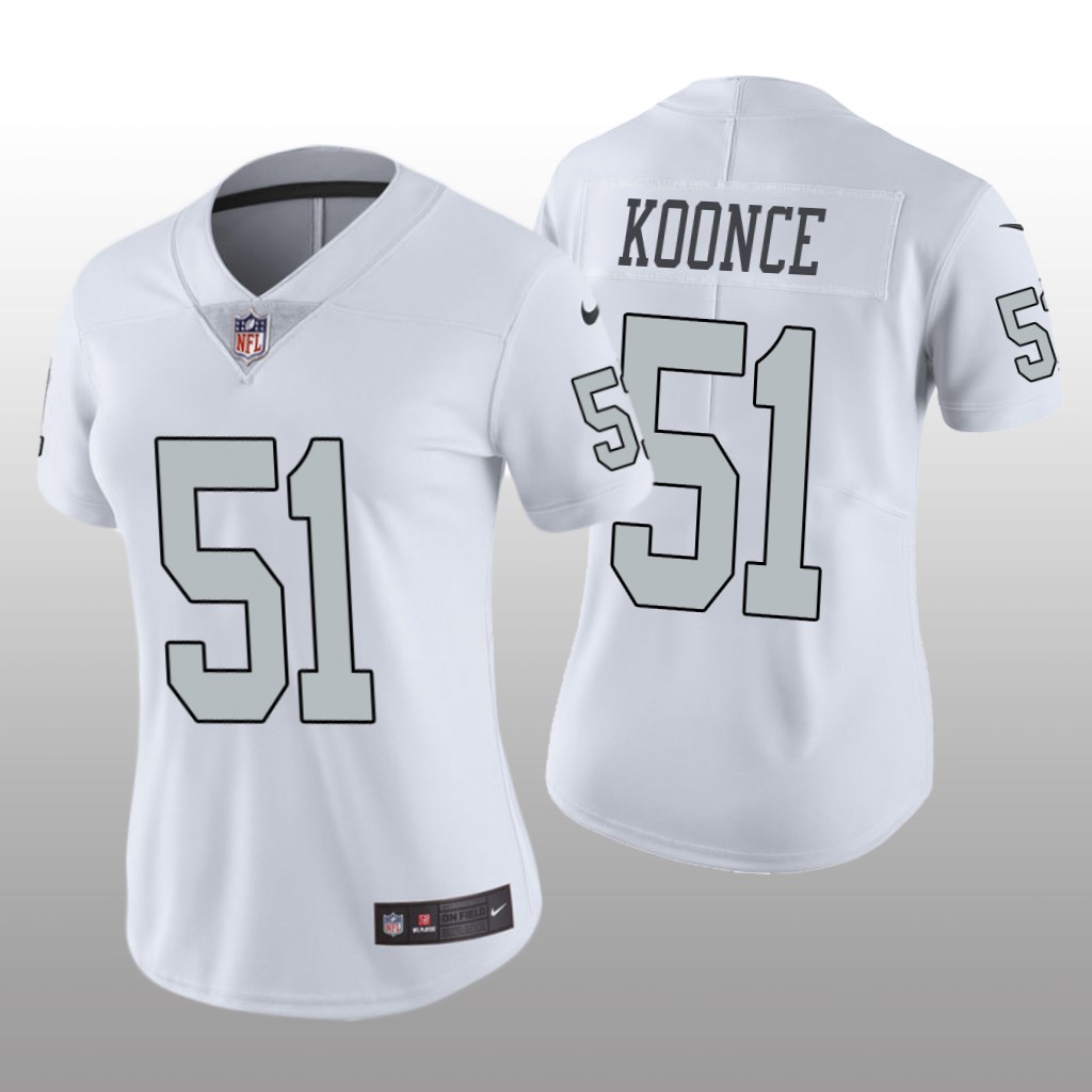 Las Vegas Raiders Malcolm Koonce White Jersey Color Rush Limited - Women's