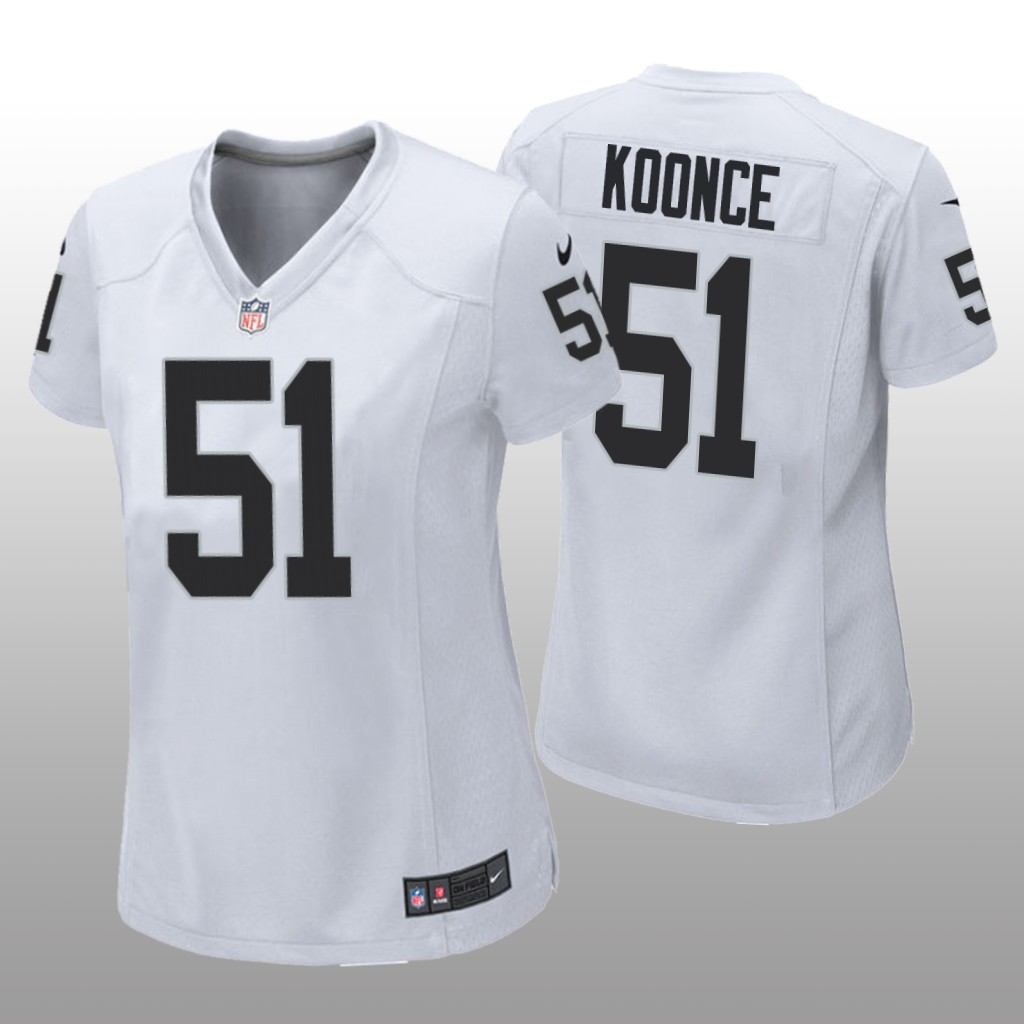 Las Vegas Raiders Malcolm Koonce White Jersey Game - Women's