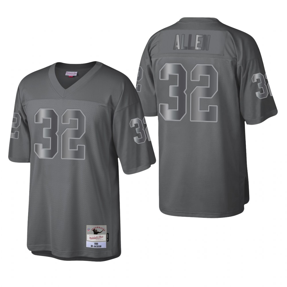 Las Vegas Raiders Marcus Allen Charcoal Metal Legacy 1988 Throwback - Men's