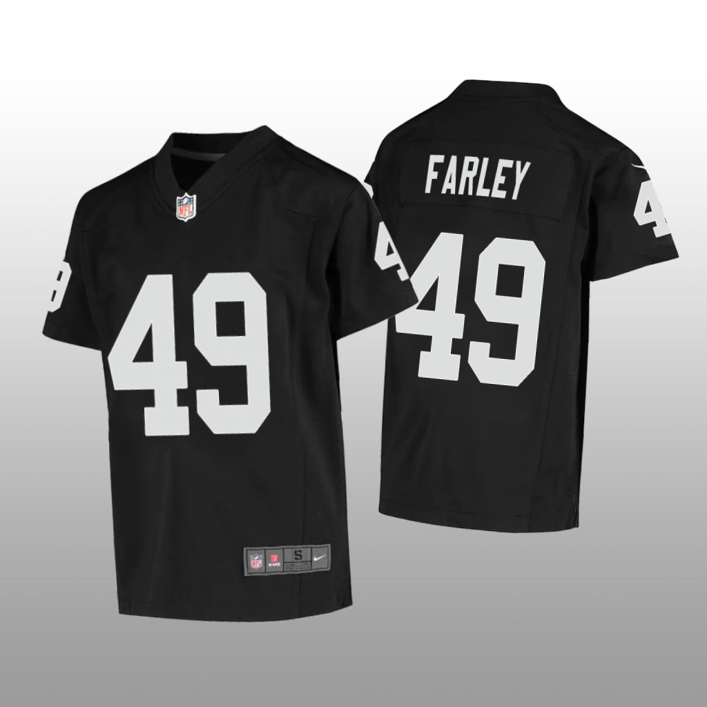 Las Vegas Raiders Matthias Farley Black Jersey Game - Youth