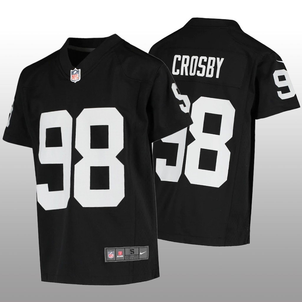 Las Vegas Raiders Maxx Crosby Black Jersey Game - Youth