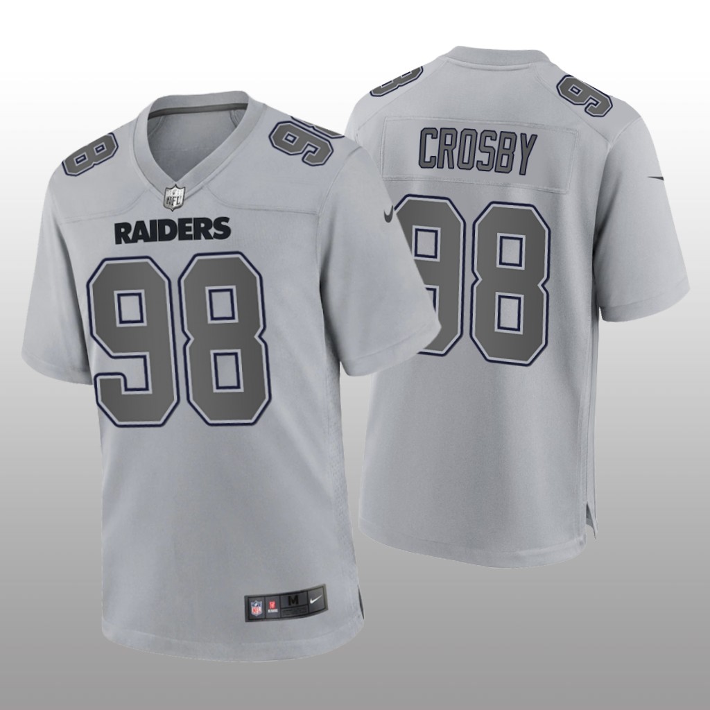 Las Vegas Raiders Maxx Crosby Gray Jersey Atmosphere Fashion Game - Men's