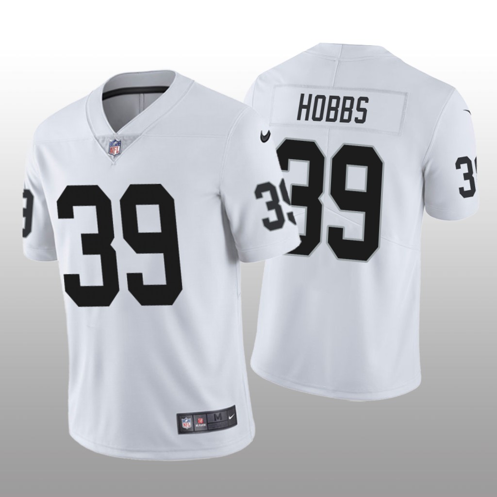Las Vegas Raiders Nate Hobbs White Jersey Vapor Limited - Men's